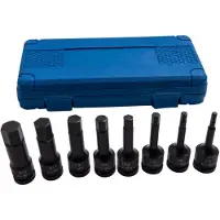BFO 8pcs Steckschlüssel Satz 1/2 Nüsse H5-H19 Innensechskant Satz Kfz Werkzeug