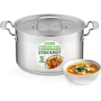 Nutrichef Kochtopf Edelstahl 4,7L Induktion – Kompakter Topf mit Deckel für Singlehaushalt & kleine Familien Spülmaschinenfest & platzsparend