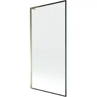 Mexen Next L Badewannen-Paravent 1-flügelig 90 x 150 cm, schwarzes Muster, gold - 895-090-000-03-70-50