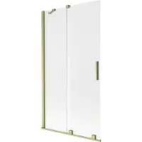 Mexen Velar Duschabtrennung 2-flügelig, verschiebbar 100 x 150 cm, mattiert, gebürstet gold - 896-100-000-31-55