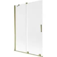 Mexen Velar Badewannenfaltwand 2-flügelig, verschiebbar 120 x 150 cm, mattiert, gold - 896-120-000-31-50