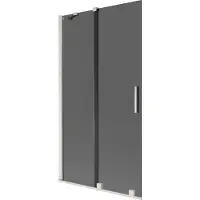 Mexen Velar Duschabtrennung für Badewanne, 2-flügelig, 100 x 150 cm, Graphit, gebürsteter Nickel - 896-100-000-41-97