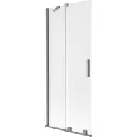 Mexen Velar Duschwand 2-flügelig verschiebbar 80 x 150 cm, satiniert, Gun Metal - 896-080-000-31-95