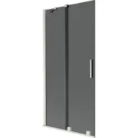 Mexen Velar 2-flügelige, verschiebbare Duschwand 90 x 150 cm, Graphit, gebürsteter Nickel - 896-090-000-41-97