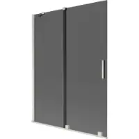 Mexen Velar 2-flügelige Duschabtrennung, verschiebbar, 130 x 150 cm, graphit, gebürsteter Nickel - 896-130-000-41-97