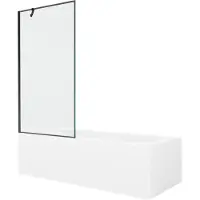 Mexen Vega rechteckige Badewanne 160 x 70 cm mit Verkleidung und 1-flügeliger Duschwand 90 cm, schwarzes Muster - 550116070X950?