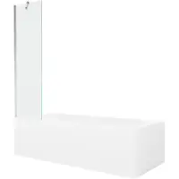 Mexen Vega Rechteckwanne 170 x 70 cm mit Verkleidung und 1-flügeliger Duschwand 50 cm, transparent, Chrom - 550117070X950500000?