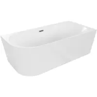 Mexen Mia freistehende rechteckige Badewanne 180 x 80 cm, weiß, Gun Metal Überlauf - 52691808000P-95