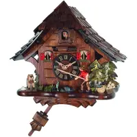 Engstler - 4929 - Kuckucksuhr - 1-Tag-Kettenzugwerk - Nussbaum