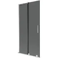 Mexen Velar L Wannenschutzwand 2-flügelig schiebbar 90 x 150 cm, graphit, chrom - 896-090-003-41-01