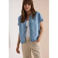 Cecil Blusentop seitliche Tunnelzüge, Lyocell-Qualität, Blouson-Optik
