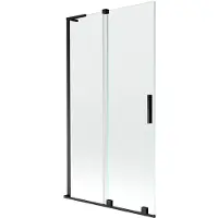 Mexen Velar L Badewannenabtrennung 2-flügelig verschiebbar 100 x 150 cm, transparent, schwarz - 896-100-003-01-70