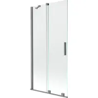 Mexen Velar 2-flügelige verschiebbare Badewannenabtrennung 95 x 150 cm, transparent, Gun Metal - 896-095-000-01-95