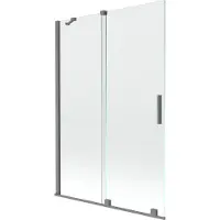 Mexen Velar Duschwand 2-flügelig verschiebbar 120 x 150 cm, transparent, Gun Metal - 896-120-000-01-95