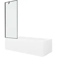 Mexen Vega rechteckige Wanne 170 x 70 cm mit Verkleidung und 1-flügeliger Trennwand 70 cm, schwarzes Muster - 550117070X9507007?
