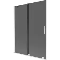 Mexen Velar Duschabtrennung für die Badewanne 2-flügelig, verschiebbar 130 x 150 cm, grafit, chrom - 896-130-000-41-01