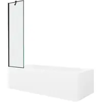 Mexen Vega Rechteckbadewanne 160 x 70 cm mit Verkleidung und 1-flügeliger Duschwand 50 cm, schwarzes Muster - 550116070X9505007?