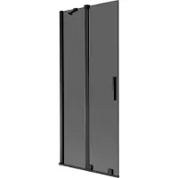 Mexen Velar Duschabtrennung, 2-flügelig schiebbar 80 x 150 cm, Graphit, Schwarz - 896-080-000-41-70