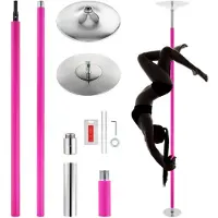 DUOKU Draagbare -Kit, 40 mm roternder Stahlmast, Höhenverstellbar, abnehmbar und robust, ideal für Fitness und Heimtraining, rot