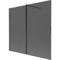 Mexen Velar Duschwand, 2-flügelig, verschiebbar 170 x 150 cm, graphit, gebürstetes Gun Gray - 896-170-000-41-66