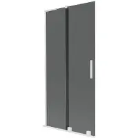 Mexen Velar L Duschwand 2-flügelig verschiebbar 95 x 150 cm, Graphit, Weiß - 896-095-003-41-20