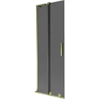 Mexen Velar L Badewannenabtrennung 2-flügelig verschiebbar 70 x 150 cm, Graphit, Gold - 896-070-003-41-50