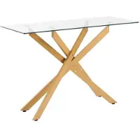 OEM Gläsernes Tisch mit goldfarbenem Rahmen, quadratisch, Wohnzimmer