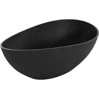 Mexen Parma freistehende Wanne aus Konglomerat 160 x 95 cm, schwarz matt - 57231609570