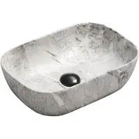 Mexen Rita Aufsatzwaschbecken 45 x 32 cm, grauer Stein - 21084598