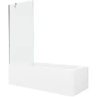 Mexen Vega rechteckige Wanne 170 x 70 cm mit Verkleidung und 1-flügeliger Duschwand 80 cm, transparent, Chrom - 550117070X95080?
