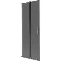 Mexen Velar 2-flügelige verschiebbare Badewannenabtrennung 70 x 150 cm, Graphit, Gun Metal - 896-070-000-41-95