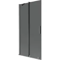Mexen Velar Duschabtrennung 2-flügelig verschiebbar 95 x 150 cm, Grafit, gebürstet Gun Gray - 896-095-000-41-66