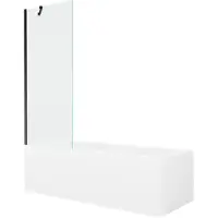 Mexen Cubik rechteckige Badewanne 150 x 70 cm mit Verkleidung und 1-flügeliger Falttür 70 cm, transparent, schwarz - 550315070X?