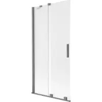 Mexen Velar Duschabtrennung 2-flügelig, verschiebbar 95 x 150 cm, Mattglas, Gun Metal - 896-095-000-31-95