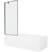 Mexen Vega rechteckige Badewanne 160 x 70 cm mit Verkleidung und 1-flügeliger Trennwand 80 cm, schwarzes Muster - 550116070X950?