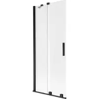 Mexen Velar Duschwand 2-flügelig verschiebbar 80 x 150 cm, satiniert, schwarz - 896-080-000-31-70