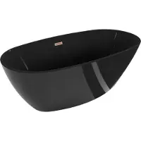 Mexen Eris freistehende Badewanne 170 x 80 cm, schwarz, gebürsteter Messingüberlauf - 53441708070-65