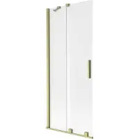 Mexen Velar 2-flügelige, verschiebbare Badewannenwand 85 x 150 cm, mattiert, gebürstet gold - 896-085-000-31-55