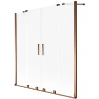 Mexen Velar Duo Badewannenaufsatz 2-flügelig verschiebbar 150 x 150 cm, matt, Roségold - 896-150-000-32-60