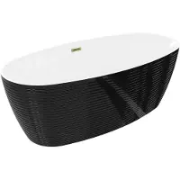 Mexen Lira freistehende Badewanne Design 170 x 80 cm, weiß/schwarz, Überlauf gold - 52831708075-50