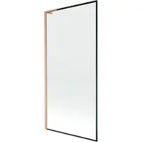 Mexen Next L Wannenschirm 1-flügelig 90 x 150 cm, schwarzes Muster, gebürstetes Kupfer - 895-090-000-03-70-65