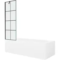 Mexen Vega rechteckige Badewanne 160 x 70 cm mit Verkleidung und 1-flügeliger Duschwand 60 cm, schwarzes Muster - 550116070X950?