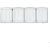 OEM Freistehendes Hundehege, 610 x 813 mm, 4-fach faltenbare Barriere für Haustiere für breite und enge Durchgänge, erweiterbar mit stummer Fußsohle, für Innenbereich, weiß