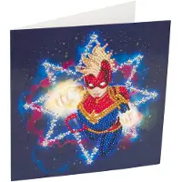 Craft Buddy Captain Marvel, Karte 18x18cm Crystal Art