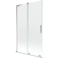 Mexen Velar L Badewannenwand 2-flügelig verschiebbar 110 x 150 cm, transparent, Chrom - 896-110-003-01-01