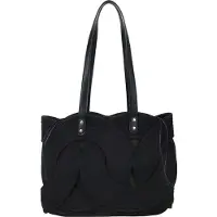 Gallantry Paris Gallantry, Geflochtener Damen-Shopper im Boho-Stil mit Flechtmuster, Schwarz