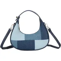 Gallantry Paris Gallantry, Damen-Hobotasche aus Patchwork-Denim mit Schultergurt, Blau