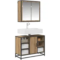 vidaXL Badezimmermöbel-Set 2 stk. Artisan-Eiche 80 x 33 x 60 cm