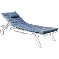 Beliani Auflage für Gartenliege Blau Stoff Gesteppt 192x56x5 cm UV-Beständig Modernes Design Liegenauflage mit Kissen und Befestigungsbändern