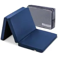 Markenlos Faltmatratze 120 x 60 cm 6 cm dick - marineblau - atmungsaktiv und waschbar mit Tragetasche - Co-Sleeper
